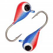 Фото капля с ушком d 5,0 мм, вес 1,84 гр, окраска малек, голубая-красная /10 шт/